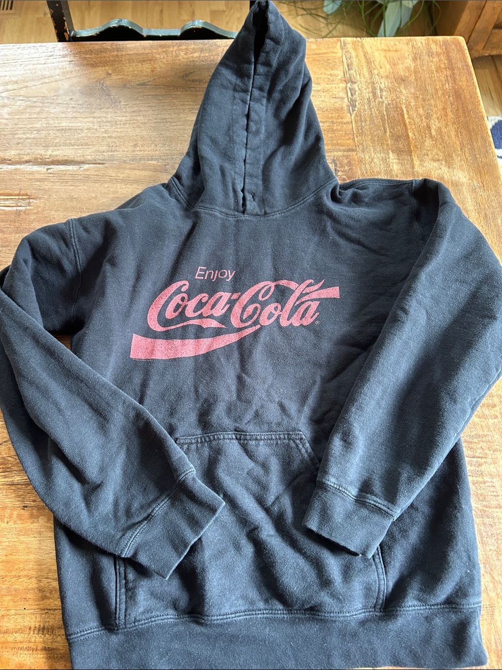 Gildan Black Hoodie with Red Coca-Cola Logo